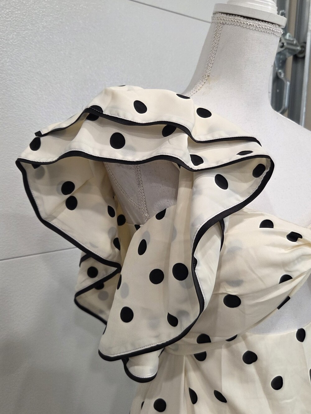 One Shoulder Dress, Polka-dots Maxi Asst Sizes - Picture 4 of 14